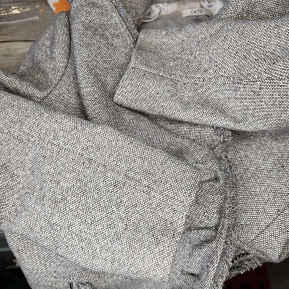 Y2K‎ Cache 6 8 Gray Silver Boucle Tweed Blazer Chain Detail Sparkle Business - Picture 7 of 13